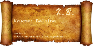 Krucsai Balbina névjegykártya